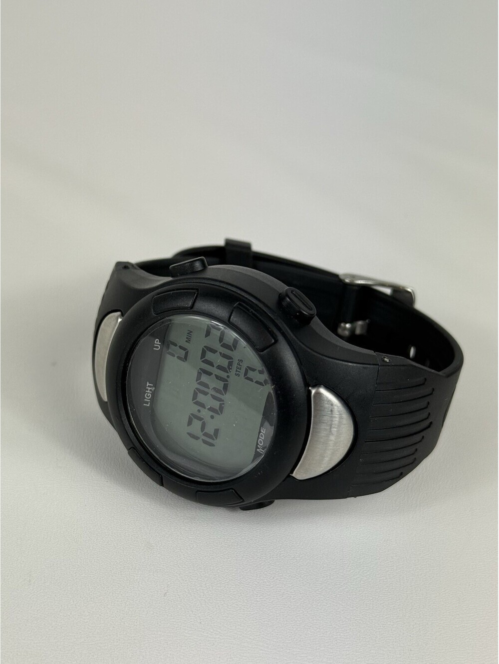 Medline Watch Black Silver Tone Digital Heart Rate Monitor WR30M